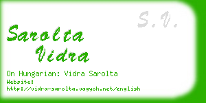 sarolta vidra business card